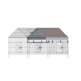 Outdoor breeding 86-inch black multi-door pointed roof chicken coop with waterproof fabric