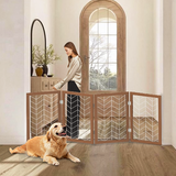 4-panel Wooden and wire fence indoor    pet folding door isolation fence