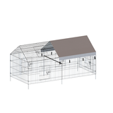 Outdoor breeding 86-inch black multi-door pointed roof chicken coop with waterproof fabric