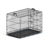 Foldable 36-inch black wire double-door dog cage