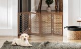 4-panel Wooden and wire fence indoor    pet folding door isolation fence